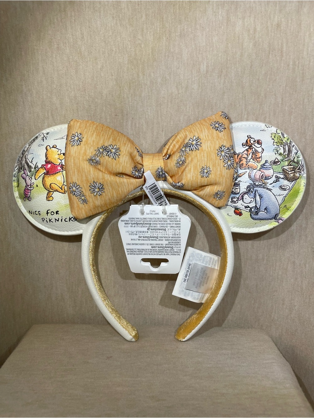Disney Winnie the Pooh Picnic Ear Headband - Yellow Bow
